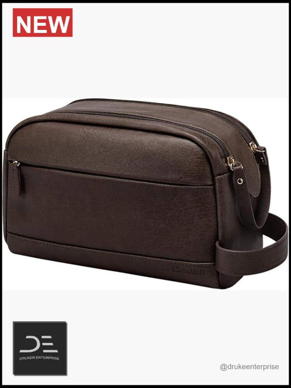 PU Leather Toiletry Bag for Men - Water Resistant Travel Bag for Toiletries,